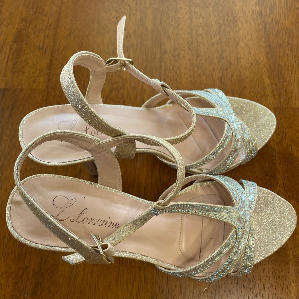 Lauren Lorraine Sparkly Gold High Heels - Picture 3 of 4